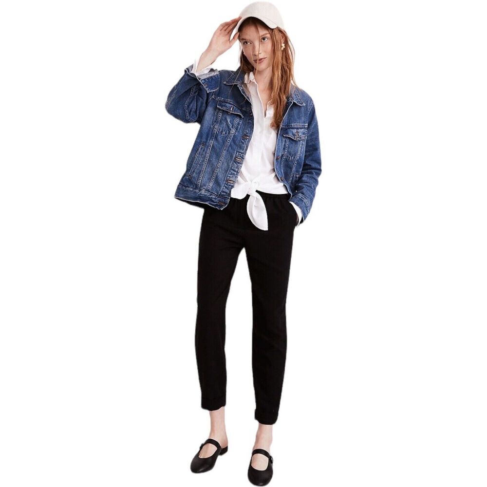 Madewell Cuffed Track Trousers Black Pants Women's Medium